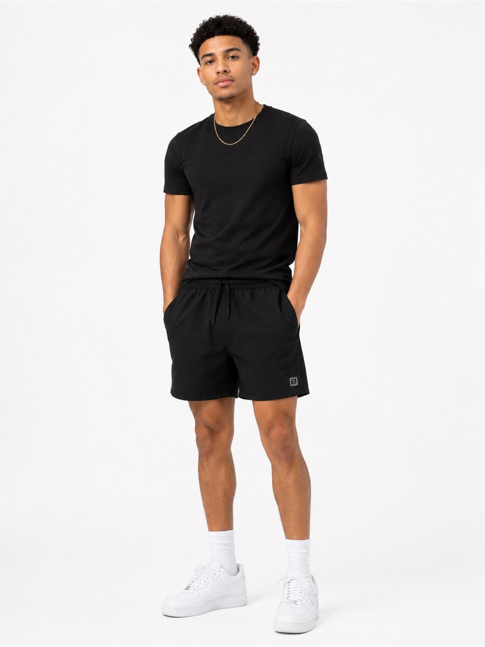 Layer 8 Men's Black Athletic Drawstring Shorts Size Small